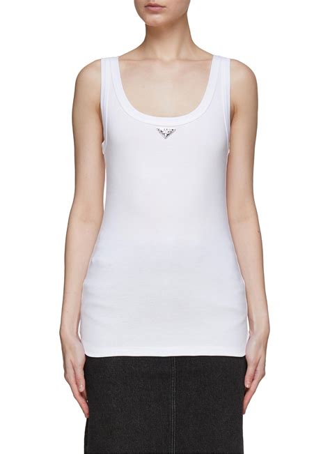 prada ribbed tank top in pink|prada vest.